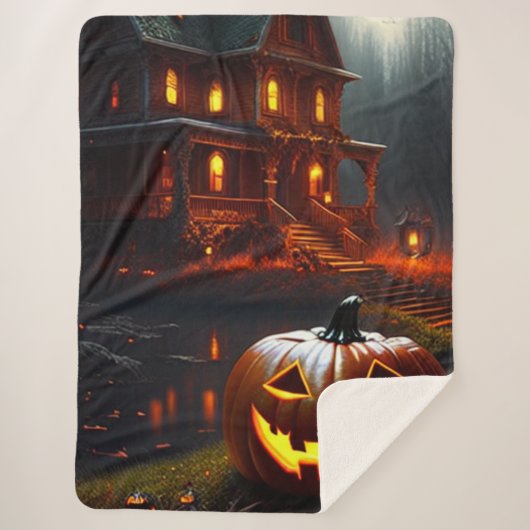 Halloween/Pompoen/Herfst Sherpa Deken (Voorkant)