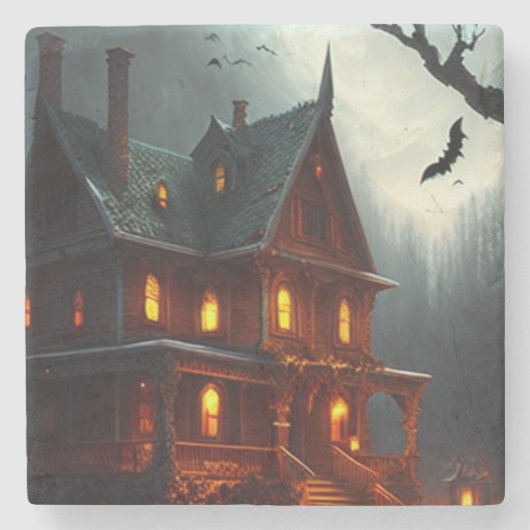 Halloween/Pompoen/Herfst Stenen Onderzetter (Voorkant)