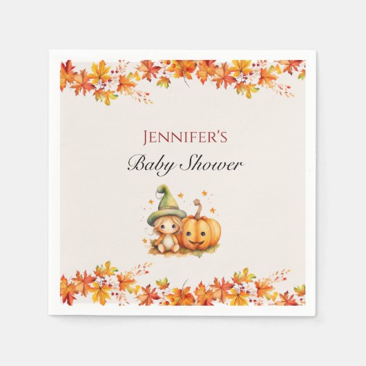 Halloween Pompoen Herfst Thanksgiving Baby shower Servet (Voorkant)