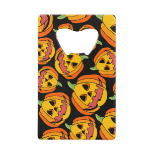 Halloween pompoen: herfstsymbool creditkaart flessenopener