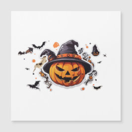 Halloween pompoen hoofd Sticker Transparant