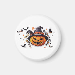 Halloween pompoen hoofd Sticker Transparant Magneet
