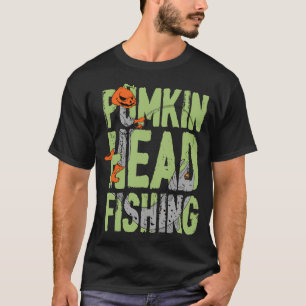 Halloween pompoen hoofd visvangst cadeau t-shirt