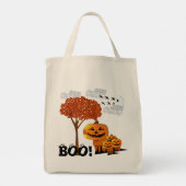 Halloween Pompoen Hoofden - Tote Bag (Achterkant)