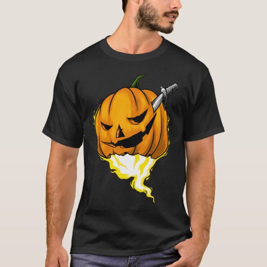 Halloween Pompoen Horror Grafische T-Shirt (Voorkant)