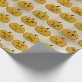  Halloween pompoen houtsnijwerk Cadeaupapier (Hoek)