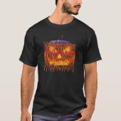 Halloween pompoen houtsnijwerk T-shirt (Voorkant)