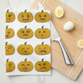  Halloween pompoen houtsnijwerk Theedoek (Quarter Fold)