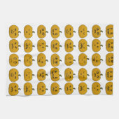  Halloween pompoen houtsnijwerk Theedoek (Horizontaal)