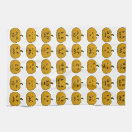 Halloween pompoen houtsnijwerk Theedoek