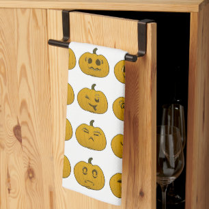  Halloween pompoen houtsnijwerk Theedoek