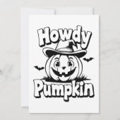 Halloween Pompoen: Howdy Pompoen Grappig Kaart (Achterkant)