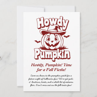 Halloween Pompoen: Howdy Pompoen Grappig Kaart