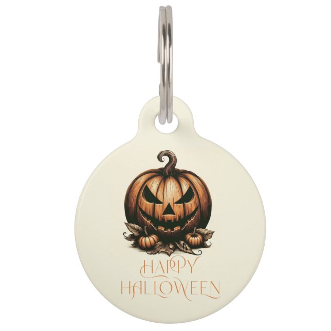  Halloween pompoen Huisdierpenning (Voorkant)
