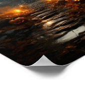 Halloween pompoen in bos spooky buiten pompoen poster (Hoek)