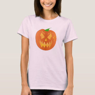 Halloween pompoen in roze t-shirt