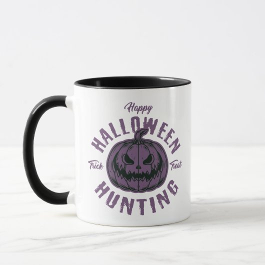 Halloween Pompoen Jacht Mok – Griezelige Grap (Links)