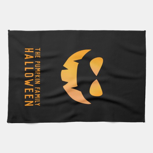 Halloween Pompoen Jack O Lantaarn Keuken Handdoek (Horizontaal)