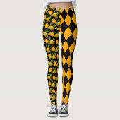 Halloween pompoen jack o lantaarn nar leggings (Voorkant)