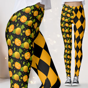 Halloween pompoen jack o lantaarn nar leggings