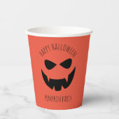 Halloween Pompoen Jack O Lantaarn Oranje Papier Cu Papieren Bekers (Voorkant)