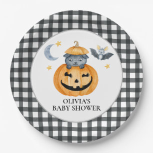 Halloween Pompoen Jack-O-Lantern Baby Shower Papieren Bordje