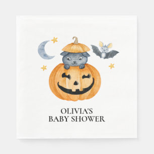 Halloween Pompoen Jack-O-Lantern Baby Shower Serve Servet