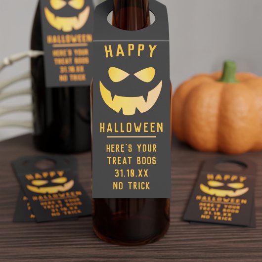 Halloween Pompoen Jack O Lantern Bottle Hanger Lab