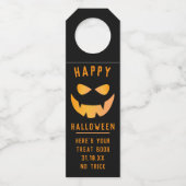 Halloween Pompoen Jack O Lantern Bottle Hanger Lab (Voorkant)