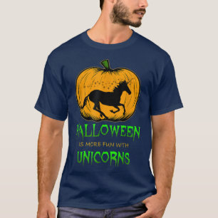 Halloween pompoen Jack O Lantern eenhoorn paard T-shirt