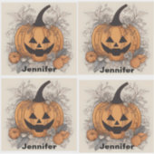 Halloween pompoen. Jack-O-Lantern Sticker (Voorkant)