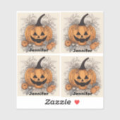 Halloween  pompoen. Jack-O-Lantern Sticker (Vel)