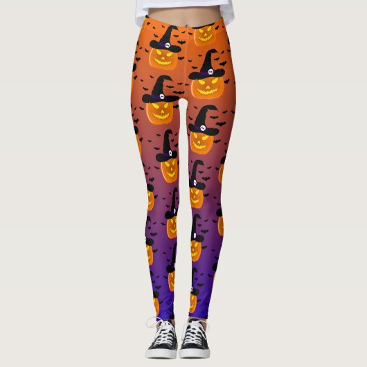 Halloween pompoen Jack o’ Lantern Witch Pet Leggin Leggings (Voorkant)