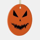 Halloween pompoen Jack O'lantaarn gezicht zwart si Keramisch Ornament (Rechts)