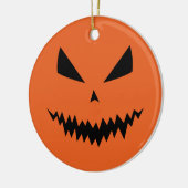 Halloween pompoen Jack O'lantaarn gezicht zwart si Keramisch Ornament (Links)