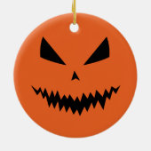 Halloween pompoen Jack O'lantaarn gezicht zwart si Keramisch Ornament (Achterkant)