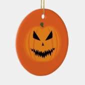 Halloween pompoen Jack O'lantaarn gezicht zwart si Keramisch Ornament (Rechts)