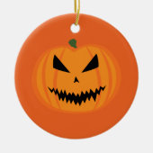 Halloween pompoen Jack O'lantaarn gezicht zwart si Keramisch Ornament (Voorkant)