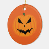 Halloween pompoen Jack O'lantaarn gezicht zwart si Keramisch Ornament (Links)