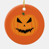 Halloween pompoen Jack O'lantaarn gezicht zwart si Keramisch Ornament (Achterkant)