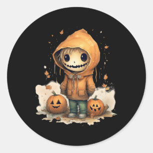 Halloween Pompoen Jongen Halloween Kinder Peuter J Ronde Sticker