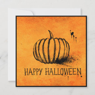 Halloween pompoen kaart