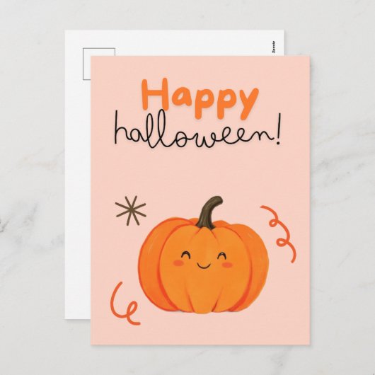 Halloween pompoen kaart (Voorkant / Achterkant)