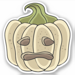 Halloween pompoen karakter sticker