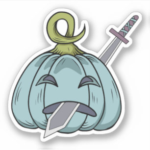 Halloween pompoen karakter sticker