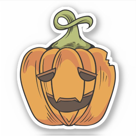 Halloween pompoen karakter sticker (Voorkant)