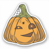Halloween pompoen karakter sticker (Voorkant)