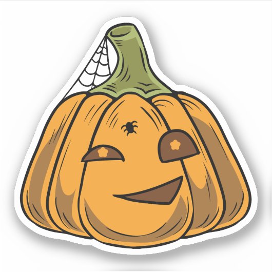 Halloween pompoen karakter sticker (Voorkant)