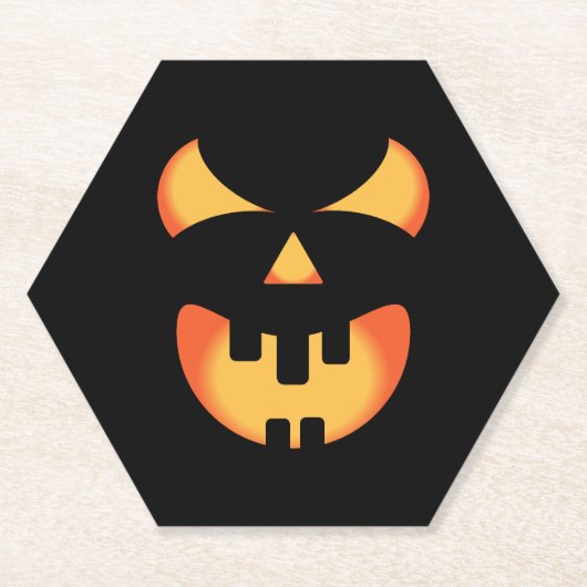 Halloween pompoen kartonnen onderzetters (Voorkant)