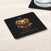 Halloween pompoen Kartonnen Onderzetters (Schuin)